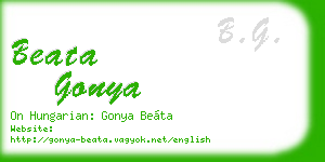 beata gonya business card